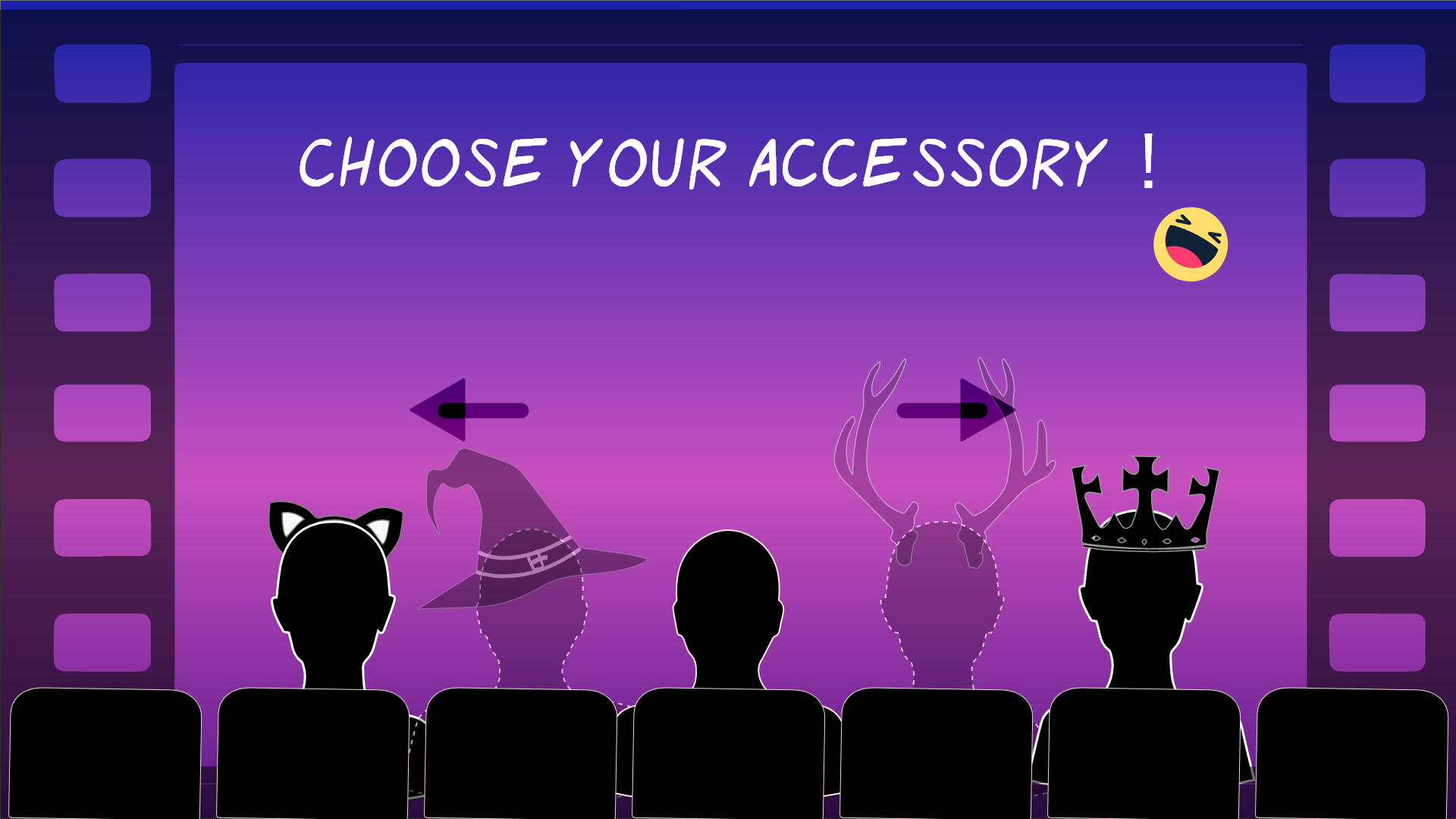 Choose your hat accessory screen in Our First Kiss.